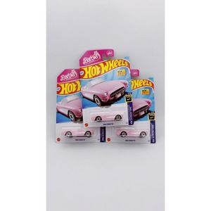 2023 Hot Wheels #183 HW Screen Time 1956 Corvette Barbie The Movie lot of 3